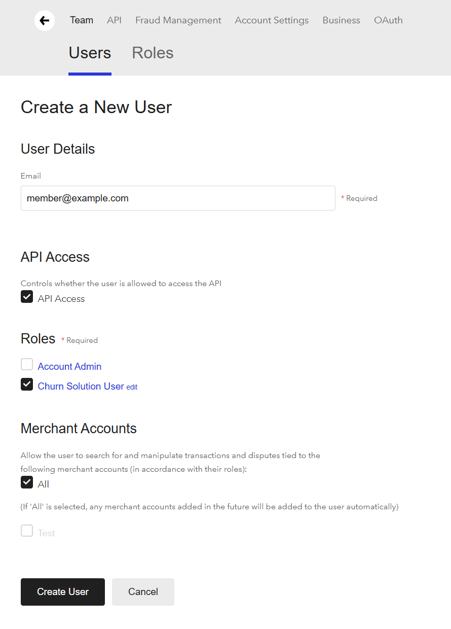 A non-admin user with the Churn Solution role.