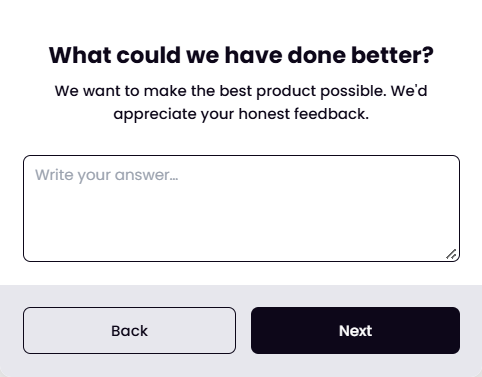 Free-form feedback step.