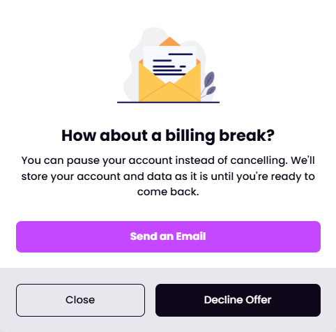 Contact: send an email offer screen