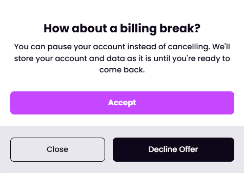 Send to a page offer screen