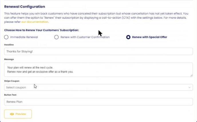 Renew settings on the configuration page.