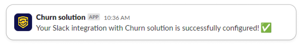 Confirmation message posted to your channel after connecting.