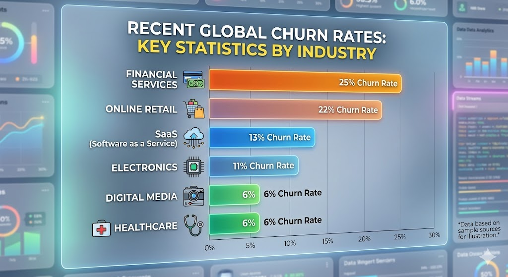 Churn rate by industry