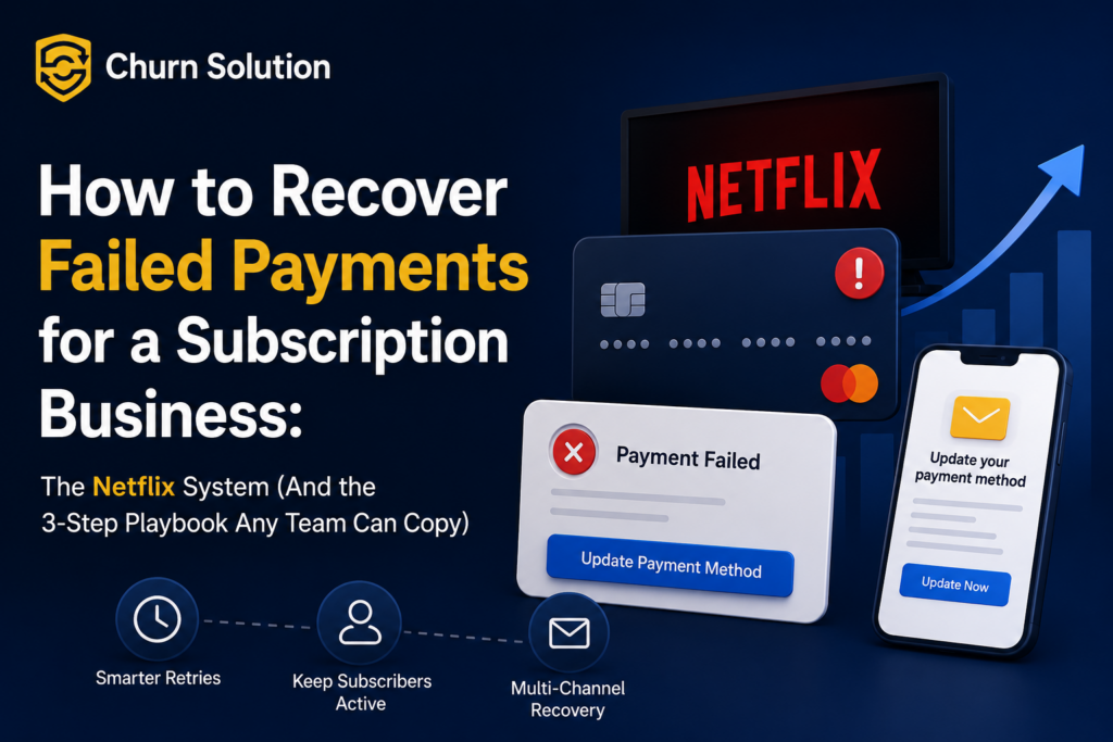 How to Recover Failed Payments for a Subscription Business: The Netflix System (And the 3-Step Playbook Any Team Can Copy)