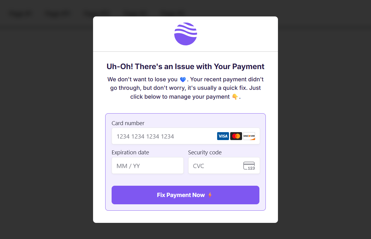 Failed Payment Wall UI