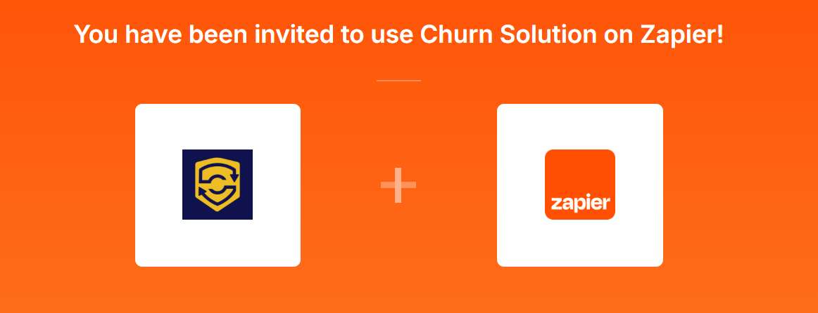 The Churn Solution invite page on Zapier